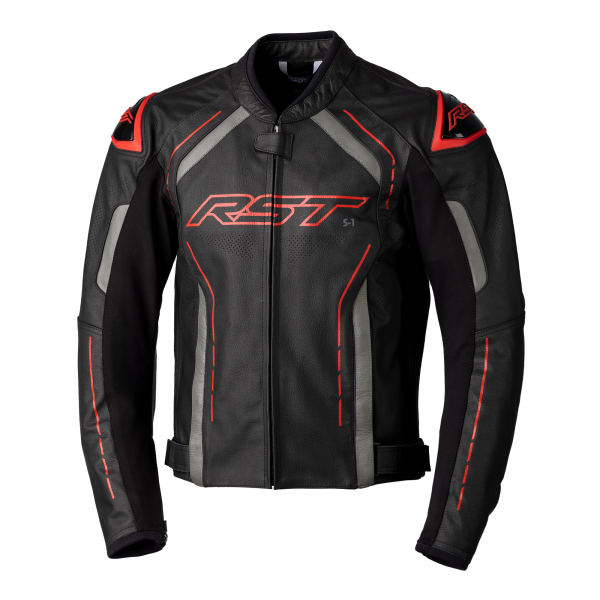RST RST S1 CE Mens Leather Jacket Black/Red